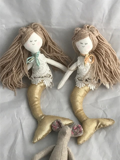 Handmade Mermaid Cloth Doll, Children's Gifts, Soft Toys, Kids Bedroom Decor, accessories and Gifts